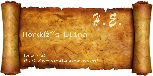 Hordós Elina névjegykártya